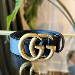 GUCCI GG Marmont Black Leather Belt SZ75/30(2US)
